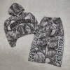 Custom Streetwear Tree Camo Print Cropped Hoodie Wide Leg Pants Set Manufacturer