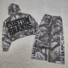 Custom Streetwear Tree Camo Print Cropped Hoodie Wide Leg Pants Set Manufacturer