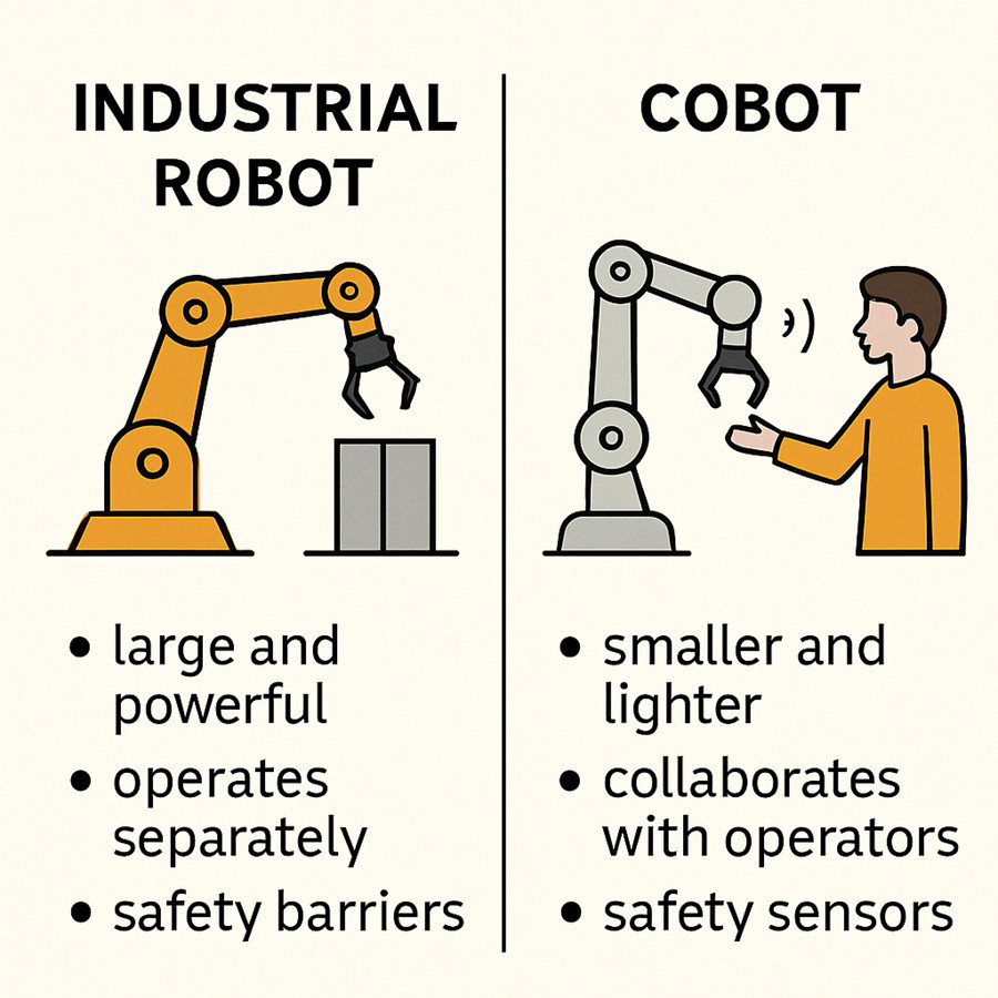 Key Differences Between Industrial Robots and Cobots