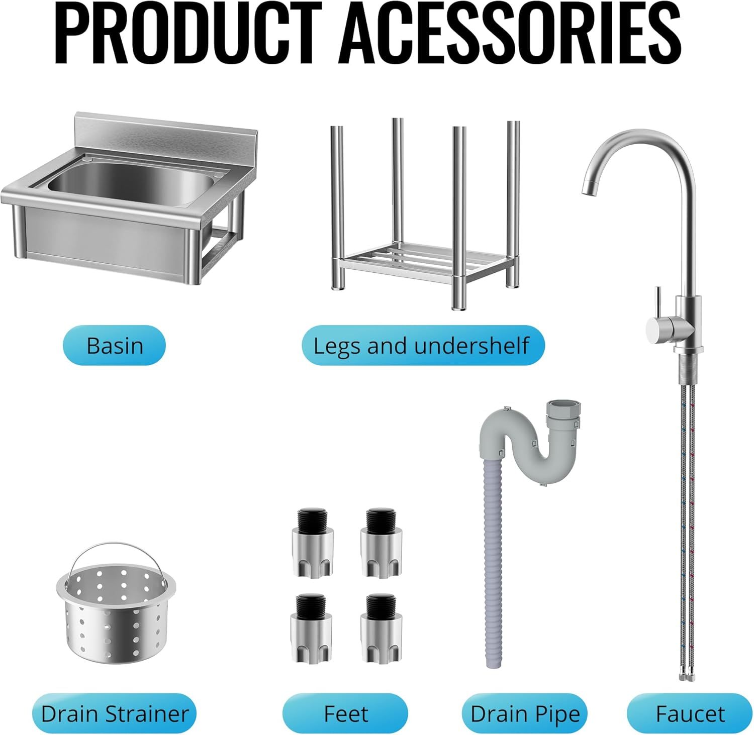 stainless steel laundry sink freestanding