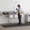 3-Compartment Free Standing Stainless Steel Commercial Kitchen Sink with Double Drain Boards