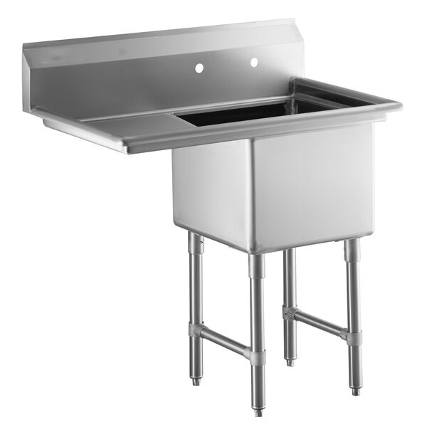 Stainless Steel Single Compartment Vegetable Preparation Sink for Commercial Use