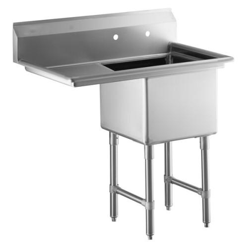 Stainless Steel Single Compartment Vegetable Preparation Sink for Commercial Use