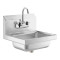 SS304 Commercial Hand Washing Sink | Wall-Mounted Basin with Drain for Commercial Kitchen Use