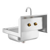 SS304 Commercial Hand Washing Sink | Wall-Mounted Basin with Drain for Commercial Kitchen Use