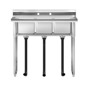 3-Compartment Free Standing Stainless Steel Commercial Kitchen Bar Sink