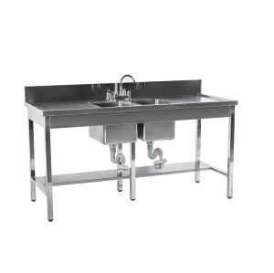 Stainless Steel Two Deep Bowl Laboratory Sink Hand Basin