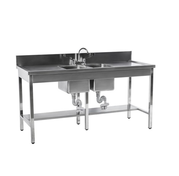 Stainless Steel Two Deep Bowl Laboratory Sink Hand Basin