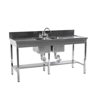 Two Deep Bowl Laboratory Stainless Steel Sinks