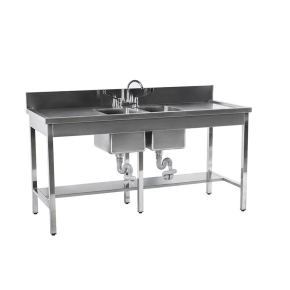 Stainless Steel Two Deep Bowl Laboratory Sink Hand Basin