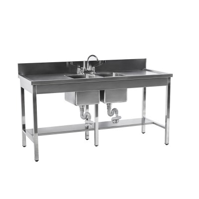 Stainless Steel Two Deep Bowl Laboratory Sink Hand Basin