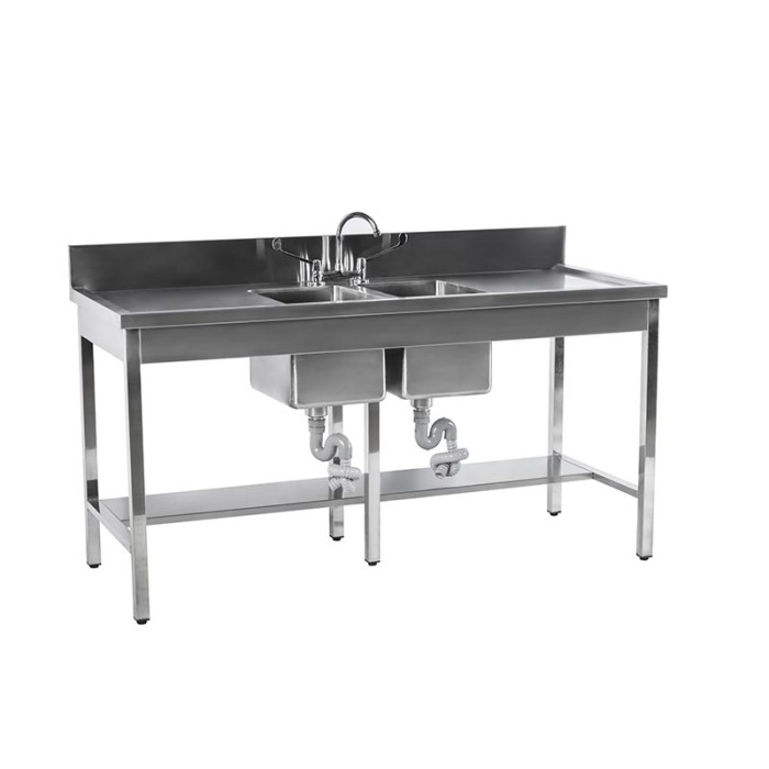Stainless Steel Two Deep Bowl Laboratory Sink Hand Basin