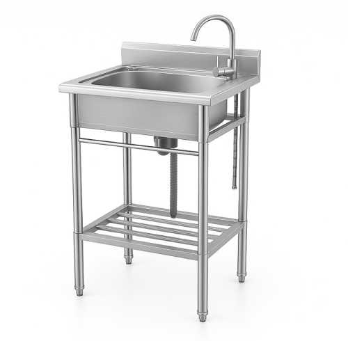 Single Bowl Freestanding Stainless Steel Utility Sink