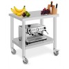 Stainless Steel Table With Casters Kitchen Food Prep Table Commercial Stainless Steel Worktop