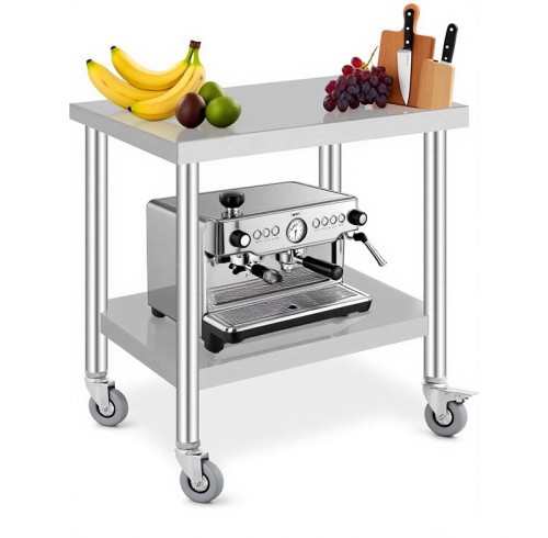 Stainless Steel Table With Casters Kitchen Food Prep Table Commercial Stainless Steel Worktop