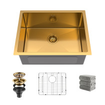 Single Bowl Sink Handmade Stainless Steel Durable and Scratch Resistant Kitchen Sink