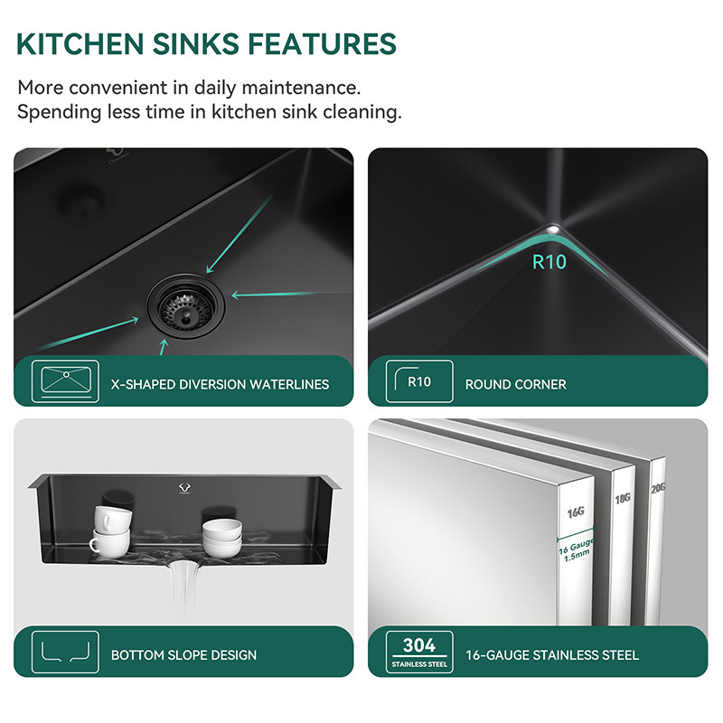 undermount stainless steel kitchen sink​