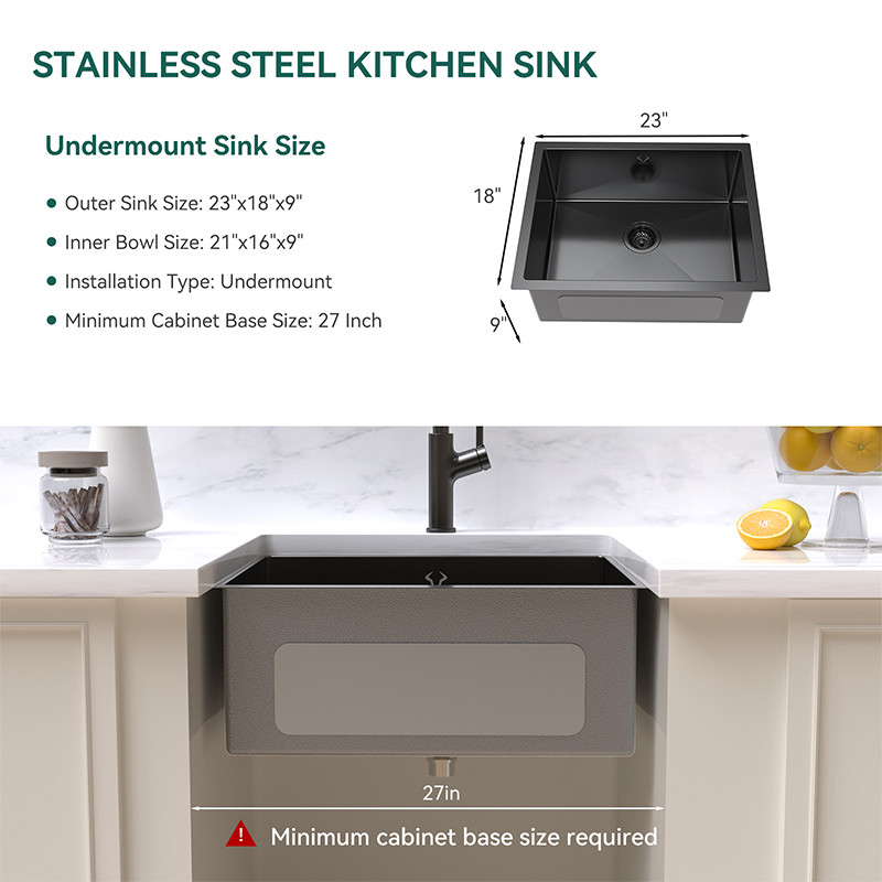 single bowl stainless steel kitchen sink​