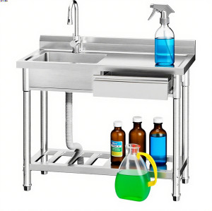Garage Sink Stainless Steel Freestanding Single Bowl Utility Sink