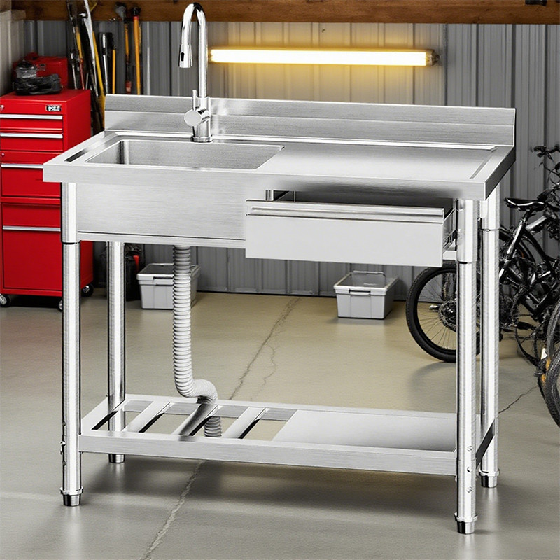garage sink with countertop