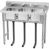 Stainless Steel Freestanding Outdoor Garden Sink 3 Compartment