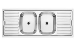 Double Bowl Kitchen Sink With Double Drain Boards
