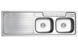 Double Bowl Kitchen Sink With Drain Boards