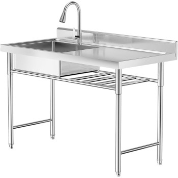 304 Stainless Steel Alone Garden Sinks with Drainboard