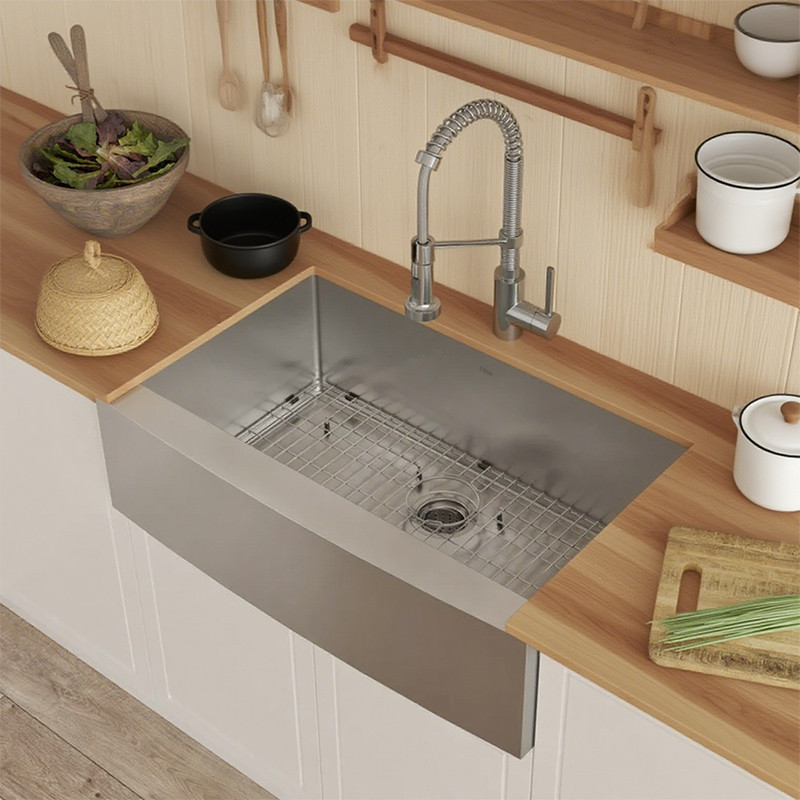 stainless steel farmhouse apron sink