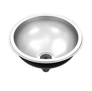 Stainless Steel Drop-in Topmount Round Bowl Bathroom Sink