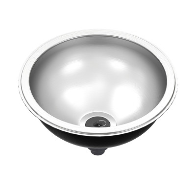 Stainless Steel Drop-in Topmount Round Bowl Bathroom Sink