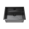 Black Kitchen Sink | Durable Easy Clean/Top Mount Workstation Sink, Farmhouse Workstation Sink with Multiple Accessories (23"X18"X9")
