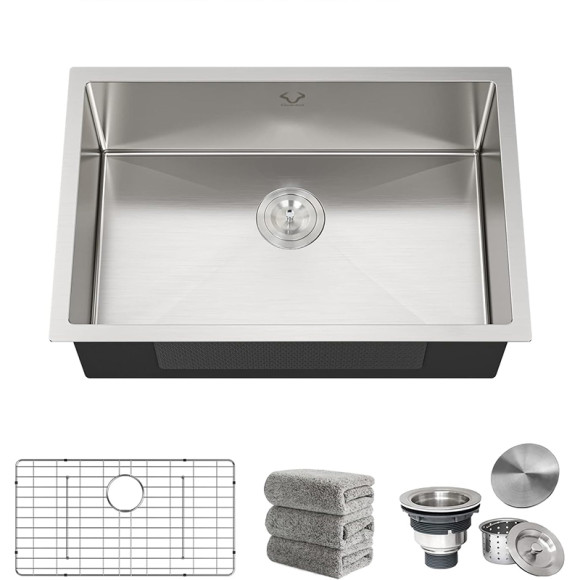 Custom Single-Bowl Kitchen Sink, No.16 Stainless Steel Under-Mount Sink