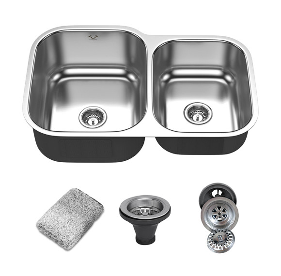 SUS304 Stainless Steel Farmhouse Sink Double Bowl