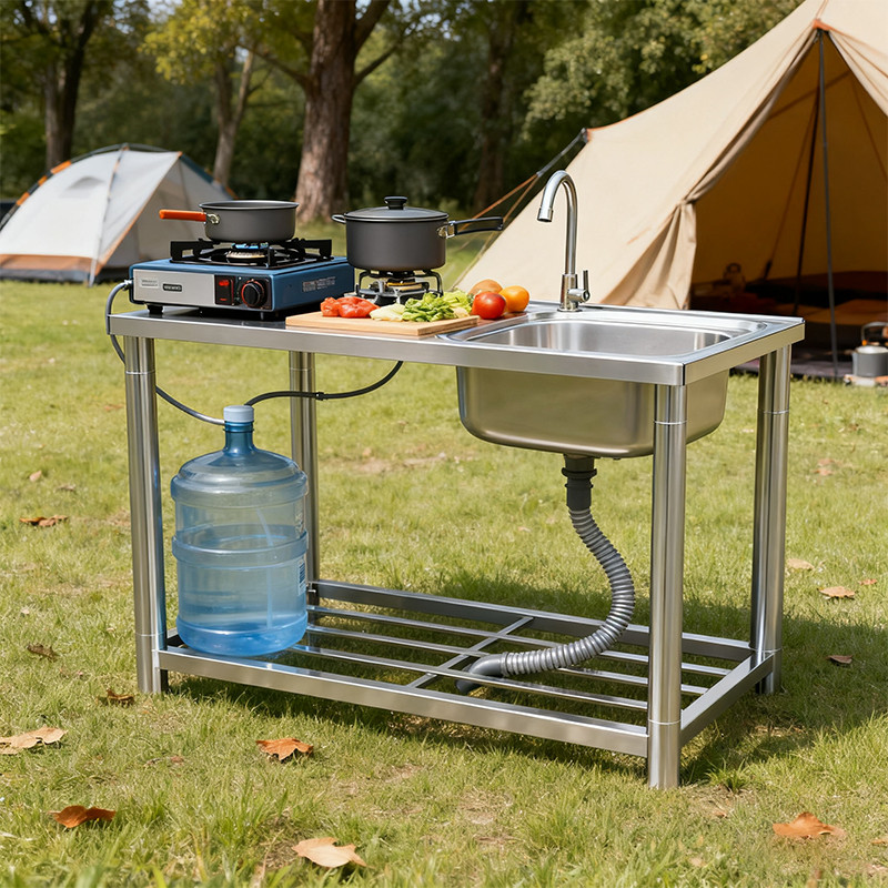 outdoor kitchen stainless steel sink