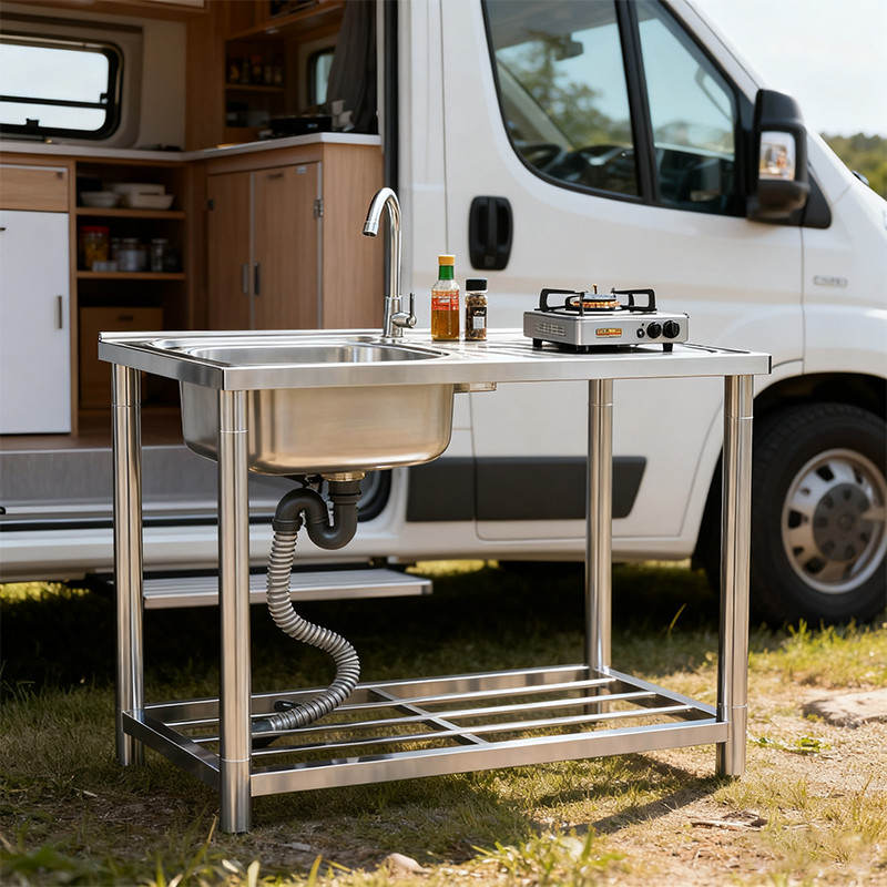 outdoor kitchen stainless steel sink