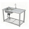 Outdoor Utility Sink Deep Stainless Steel Sink Free Standing Single Bowl Kitchen Sink