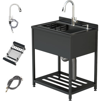 Stainless Steel Utility Sink Freestanding SUS 304