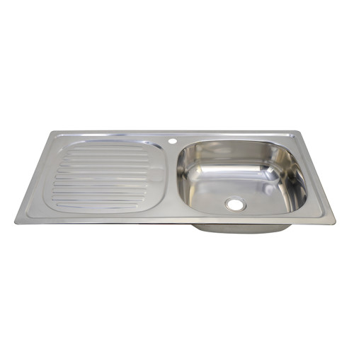 Single Bowl Inset Stainless Steel Kitchen Sink with Reversible Drainer