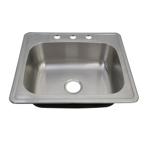 SS304 Stainless Steel Single Bowl Top Mount Kitchen Sink