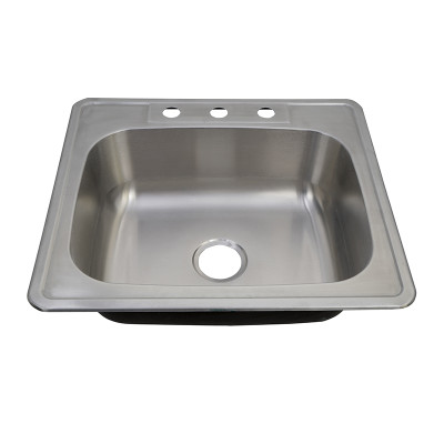 SS304 Stainless Steel Single Bowl Top Mount Kitchen Sink