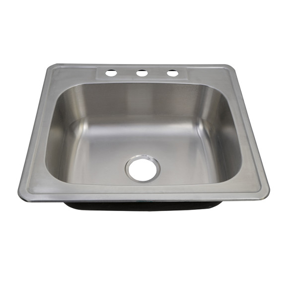 SS304 Stainless Steel Single Bowl Top Mount Kitchen Sink