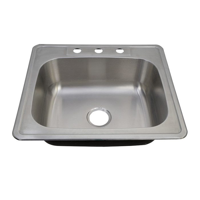 SS304 Stainless Steel Single Bowl Top Mount Kitchen Sink