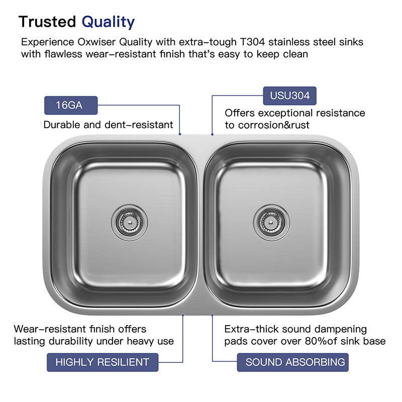 stainless steel double farmhouse sink