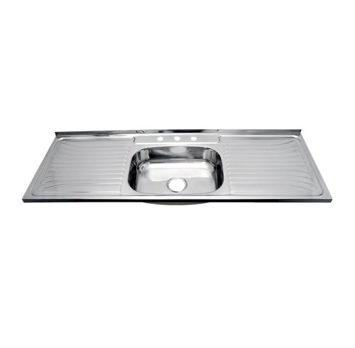 SUS 304 Single Bowl Double Drain Board Stainless Steel Sink