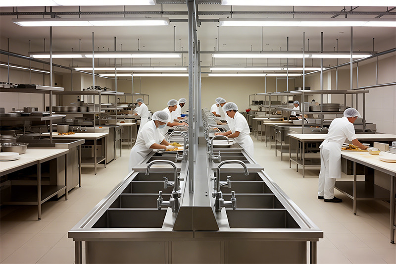 Commercial kitchen stainless steel sink