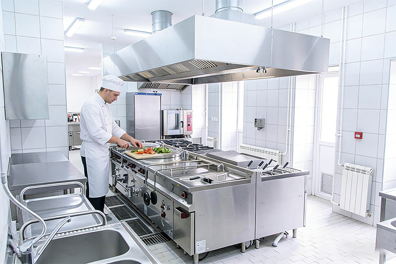 An array of commercial stainless steel sinks and racks produced in Thailand
