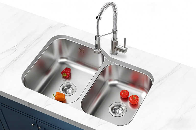 stainless steel double sink