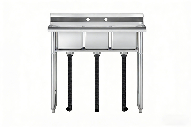 stainless steel 3 compartment sink