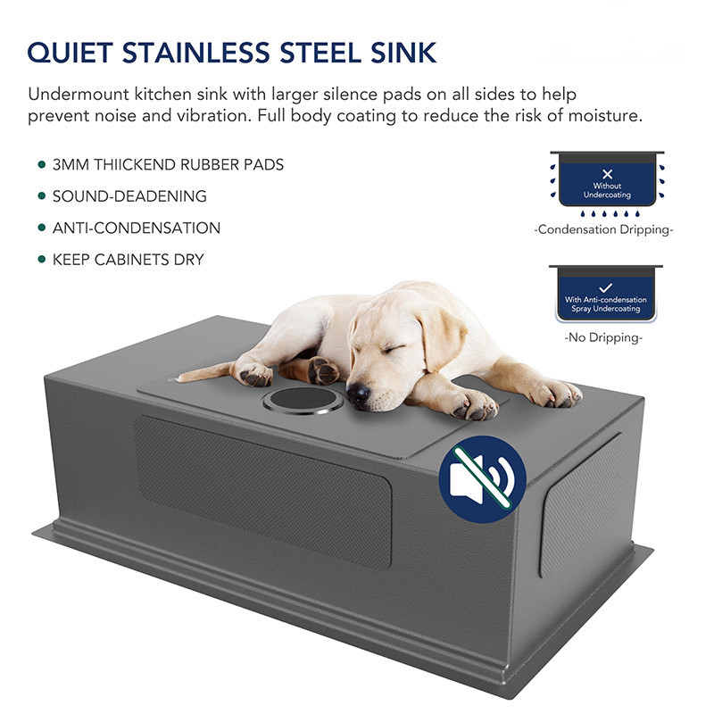 quiet stainless steel sink